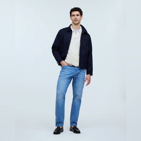 Madewell Men Ivory Johnny Collar Short Sleeve Sweater Polo Size Medium - Picture 3 of 15